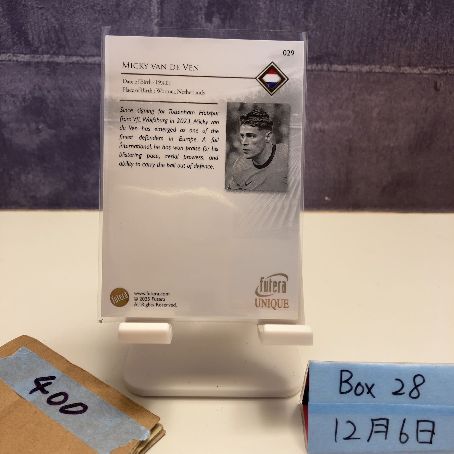 2025 Futera Unique Micky van de Ven Netherlands National Team