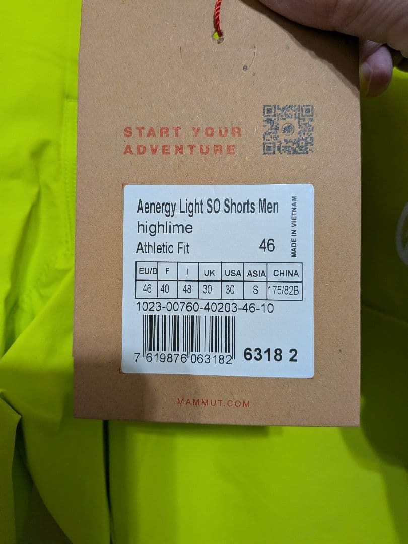  MAMMUT Aenergy Light SO Shorts Sライム ショートパンツ ボトムス