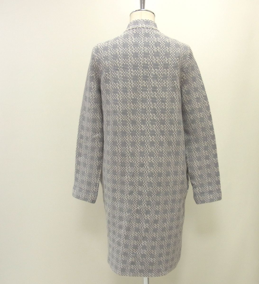 美品☆ARMANI アルマーニ ダブルフェイス リブニット コート 総柄