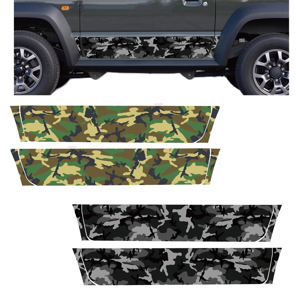 マットラミ ジムニーシエラ オリジナル サイドデカールキット デカールセット 迷彩 カモフラ グリーン ブラック JB 74 ドレスアップ jimny スズキ