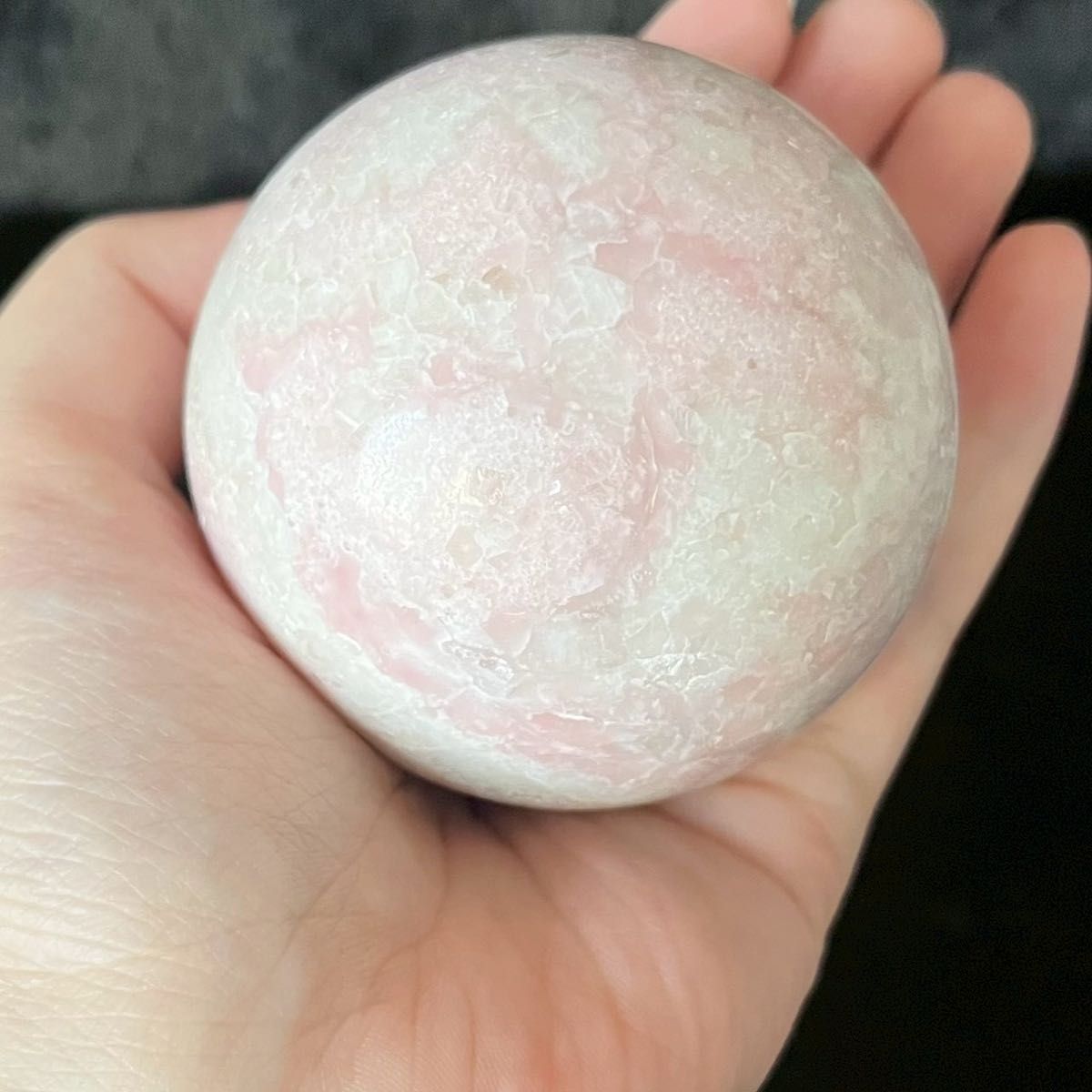 329g ピンクオパール スフィア】 原石 浄化 天然石 丸玉