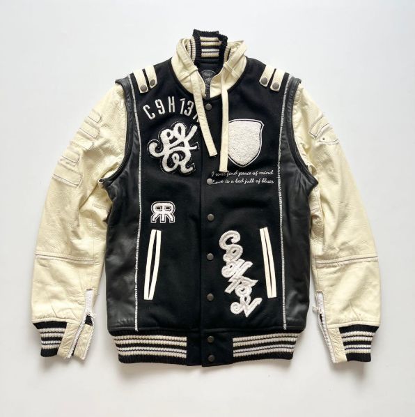 ROEN】 ディアスキン スタジアムジャケット ブラック ホワイト - メルカリ