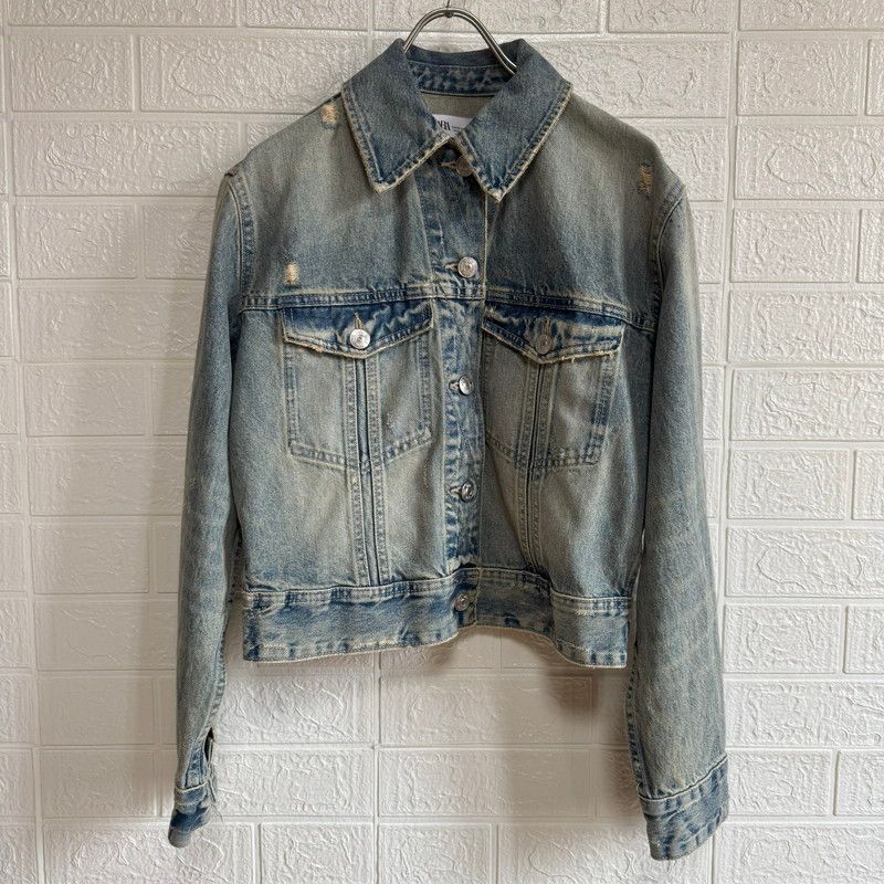 ZARA ザラ ダメージ デニムジャケット ライトアウター Gジャン