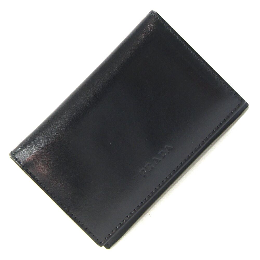 プラダ 名刺入れ ブラック レザー カードケース