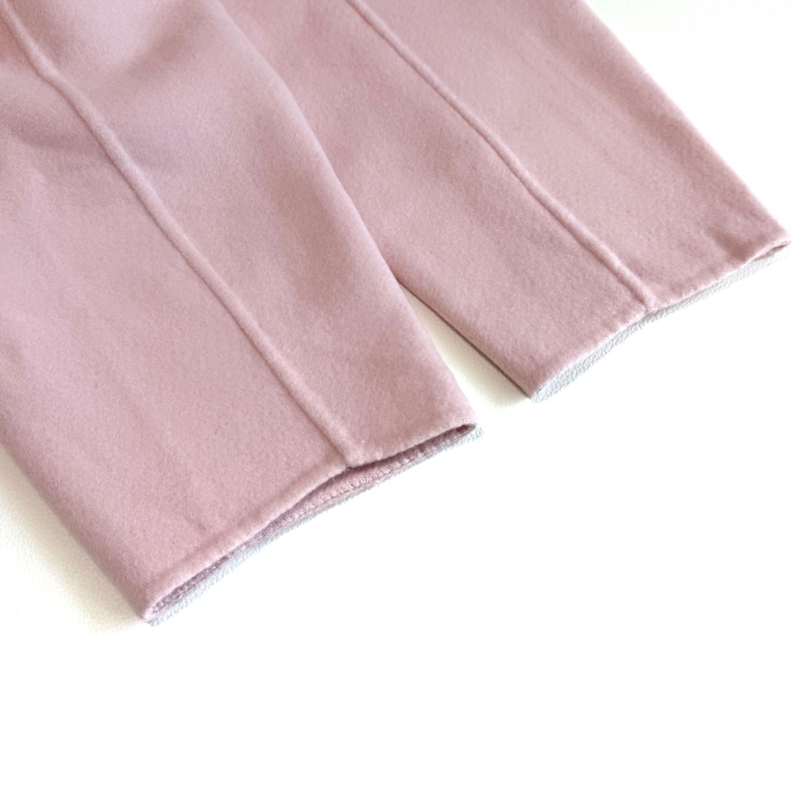 23区 MANTECOリバーショートコート ピンク 38 ノーカラーリバー仕立て