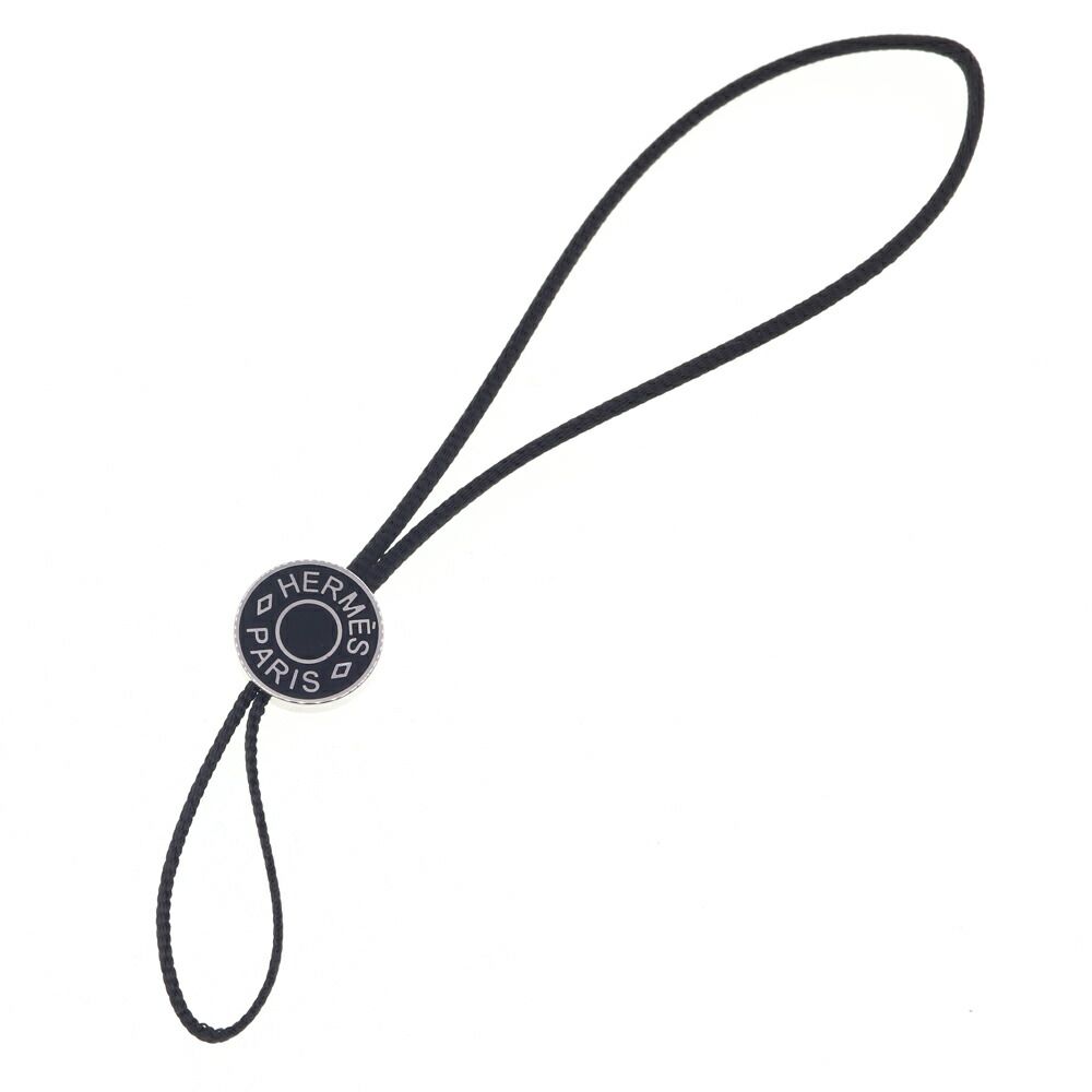 HERMES セリエ　ブラック 携帯ストラップ新品 エルメス 携帯ストラップ セリエ シルバー ブラック - メルカリ