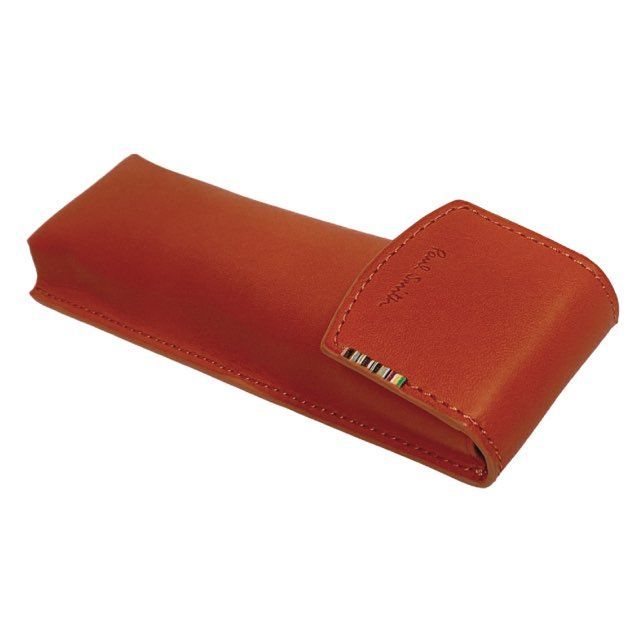  ポールスミス ペンケース 革 レザー ホック式 ロゴ ストライプ マルチ BPS 537 ブラウン 茶色 レンガ Paul Smith その他 筆記具