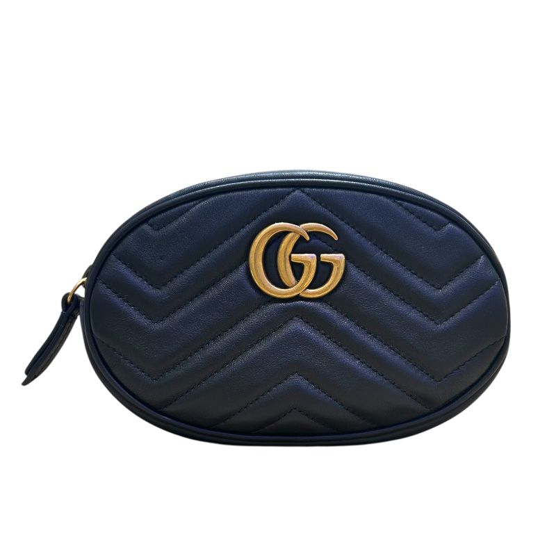 グッチ GUCCI GGマーモント ウエストバッグBGM 476434 ブラック レザー ウエストバッグ