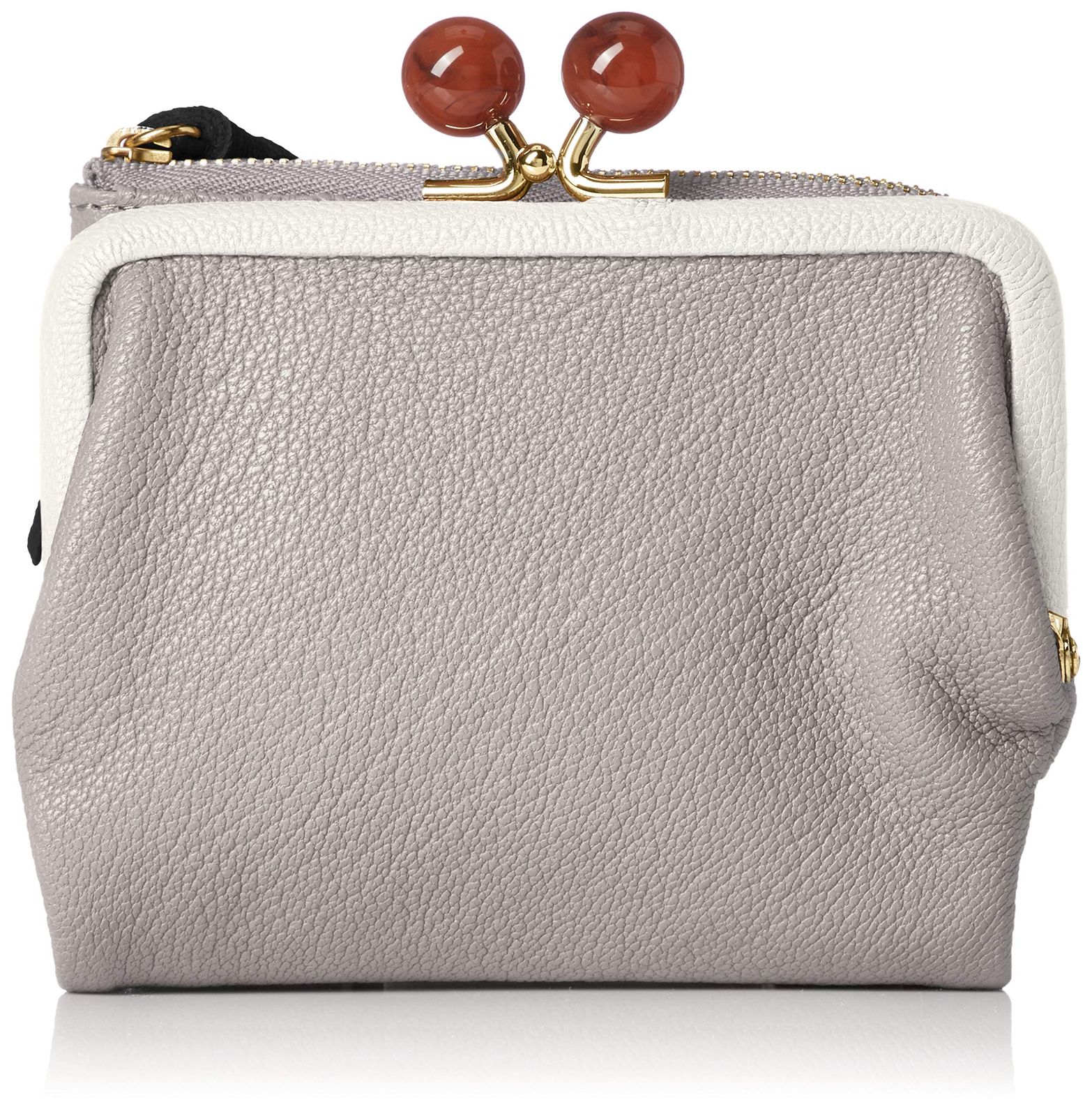 ペルケ アクリル玉がま口2つ折り財布 財布 レディース 本革 08 06 03160 MIXGR