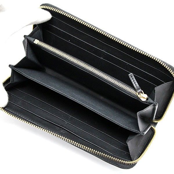 フェンディ FENDI モンスター ラウンドファスナー長財布 レザー 黒