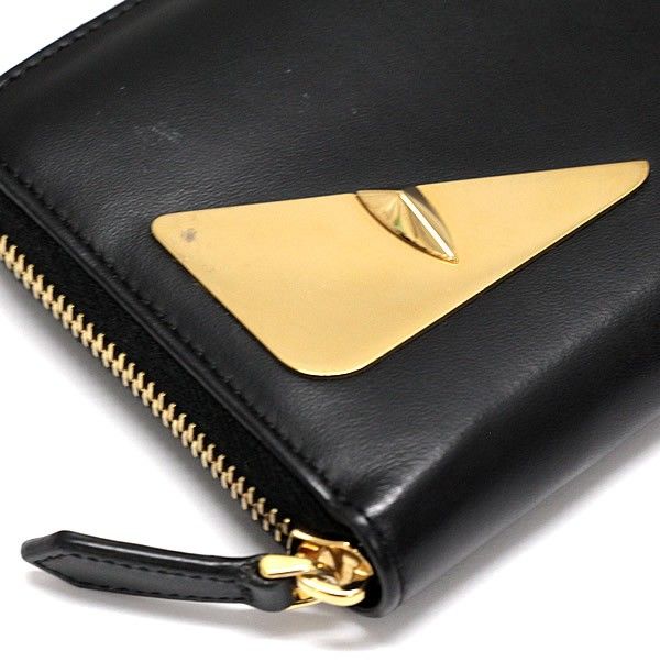 ✨極美品　付属品完備✨フェンディ　長財布　ラウンドファスナー モンスター　黒 フェンディ FENDI モンスター ラウンドファスナー長財布 レザー 黒