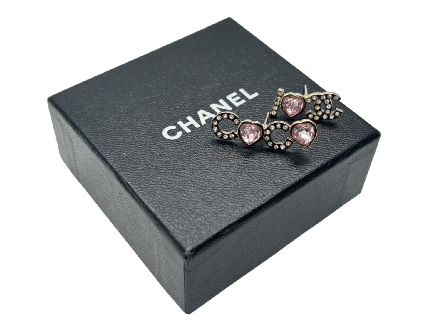 極美品 CHANEL シャネル ピアス 両耳 I ♡ココ C♡C♡ B22B刻印 4.0g