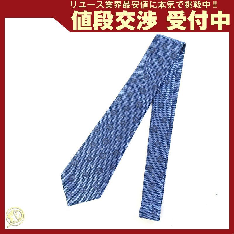 シャネル ネクタイ ブルー シルク100％ 販売済み スーツ シャネル