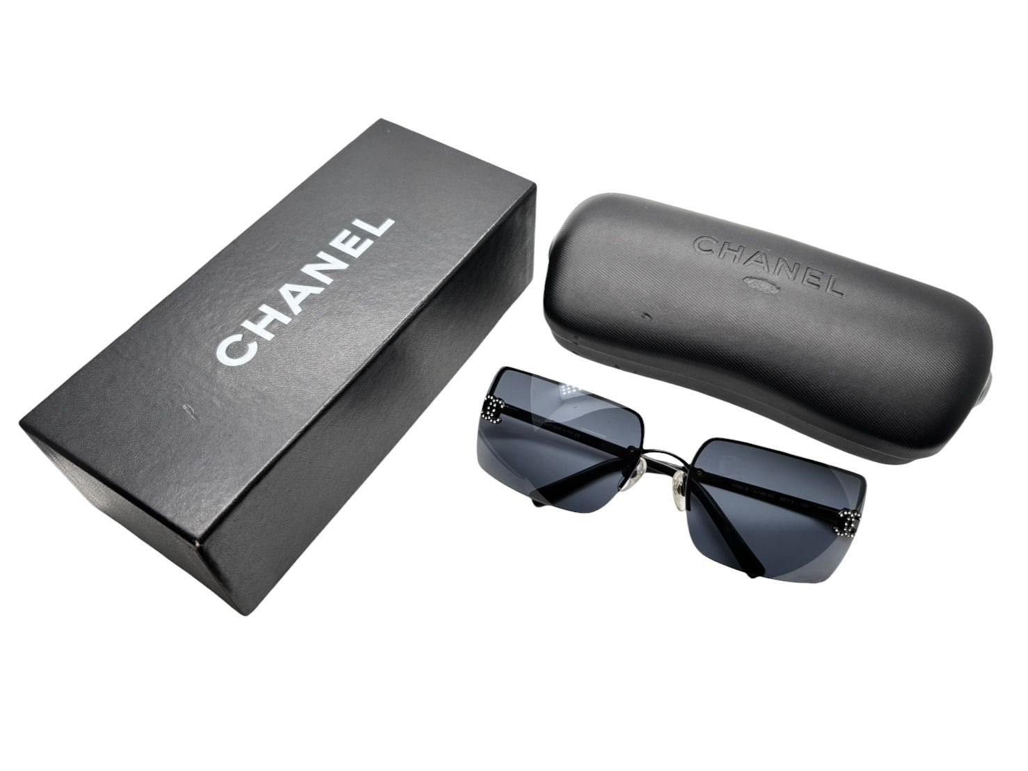 CHANEL シャネル ハーフリム サングラス アイウェア 4092 B c 126 6 G 6215 サイズ120 ココマーク ブラック 4 009610