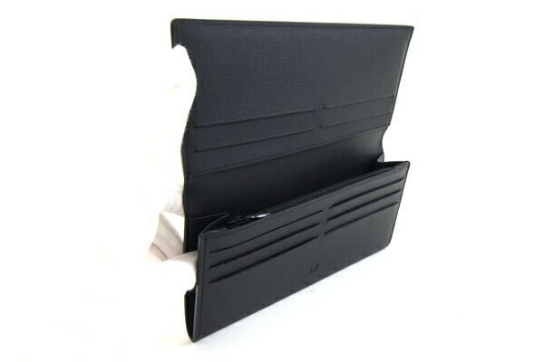 ダンヒル クリアランス 二つ折り長財布 サイドカー ブラック レザー