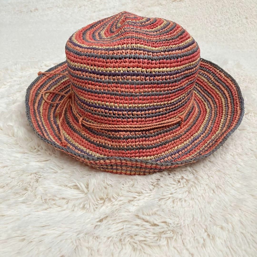 HELEN KAMINSKI 麦わら帽子 つば折れ帽 マルチカラー ラフィア ヘレン