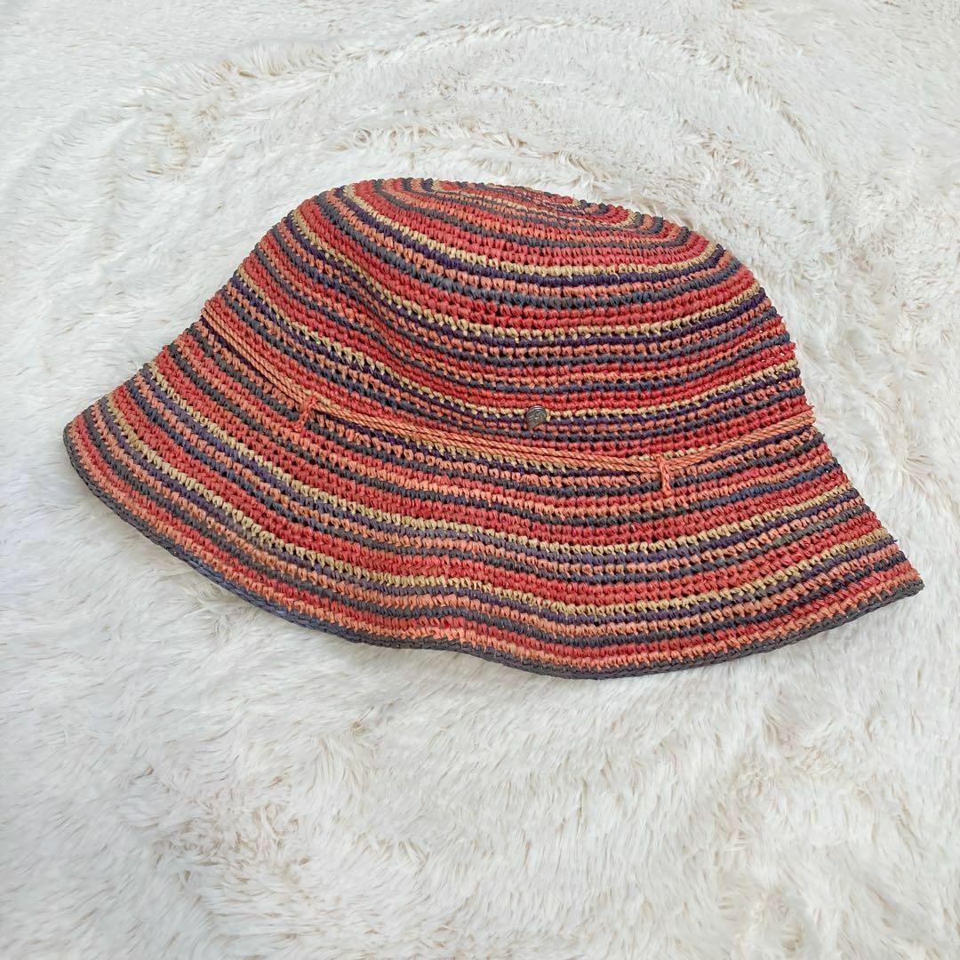 HELEN KAMINSKI 麦わら帽子 つば折れ帽 マルチカラー ラフィア ヘレン