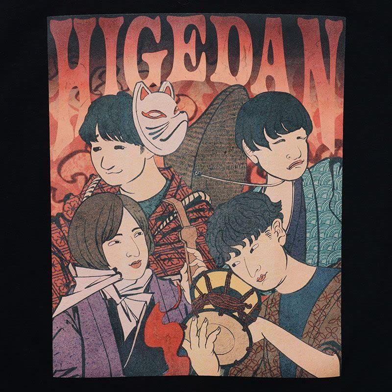 髭男dism オフィシャルヒゲダンディズム one-man tour 2021-2025 -Editorial- ブラック 浮世絵メタル Tシャツ XL