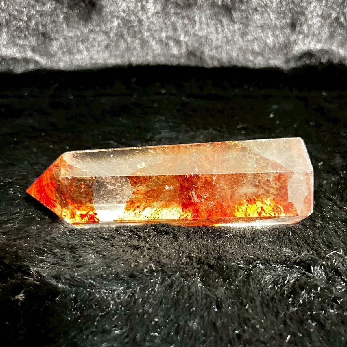 80g レッドファイアークォーツ】 原石 浄化 天然石 赤水晶 ポイント