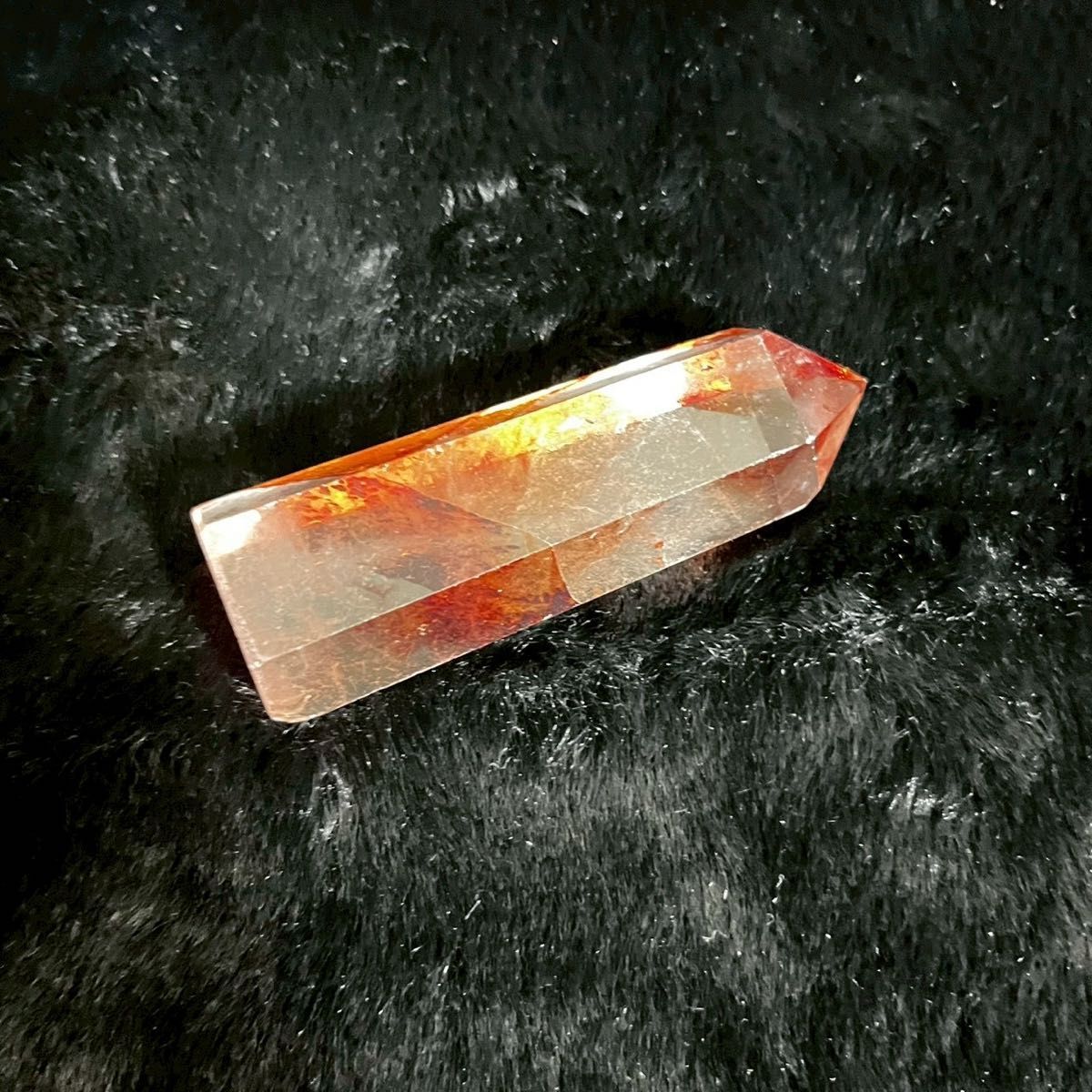 80g レッドファイアークォーツ】 原石 浄化 天然石 赤水晶 ポイント