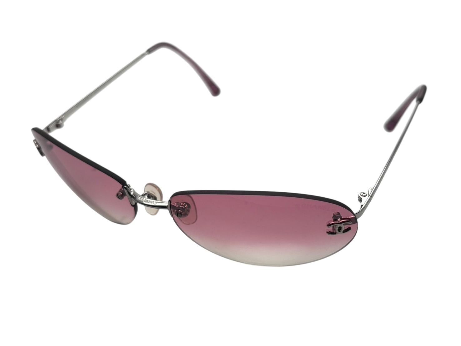 極美品 CHANEL シャネル リムレス サングラス アイウェア 4013 c.124