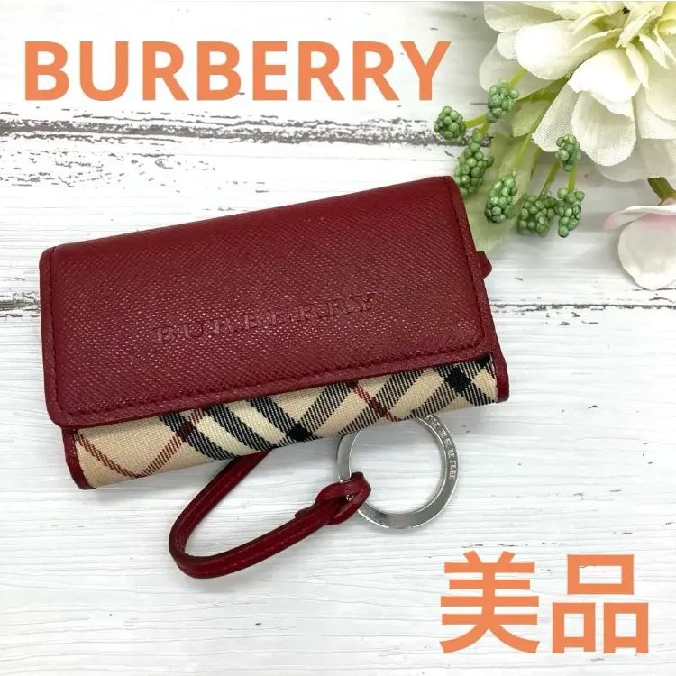 美品❣️ BURBERRY バーバリーレザー チェック柄 4連 キーケース 鍵