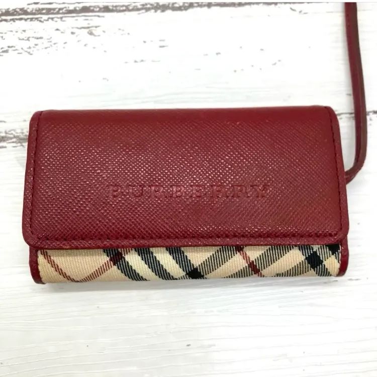 美品❣️ BURBERRY バーバリーレザー チェック柄 4連 キーケース 鍵