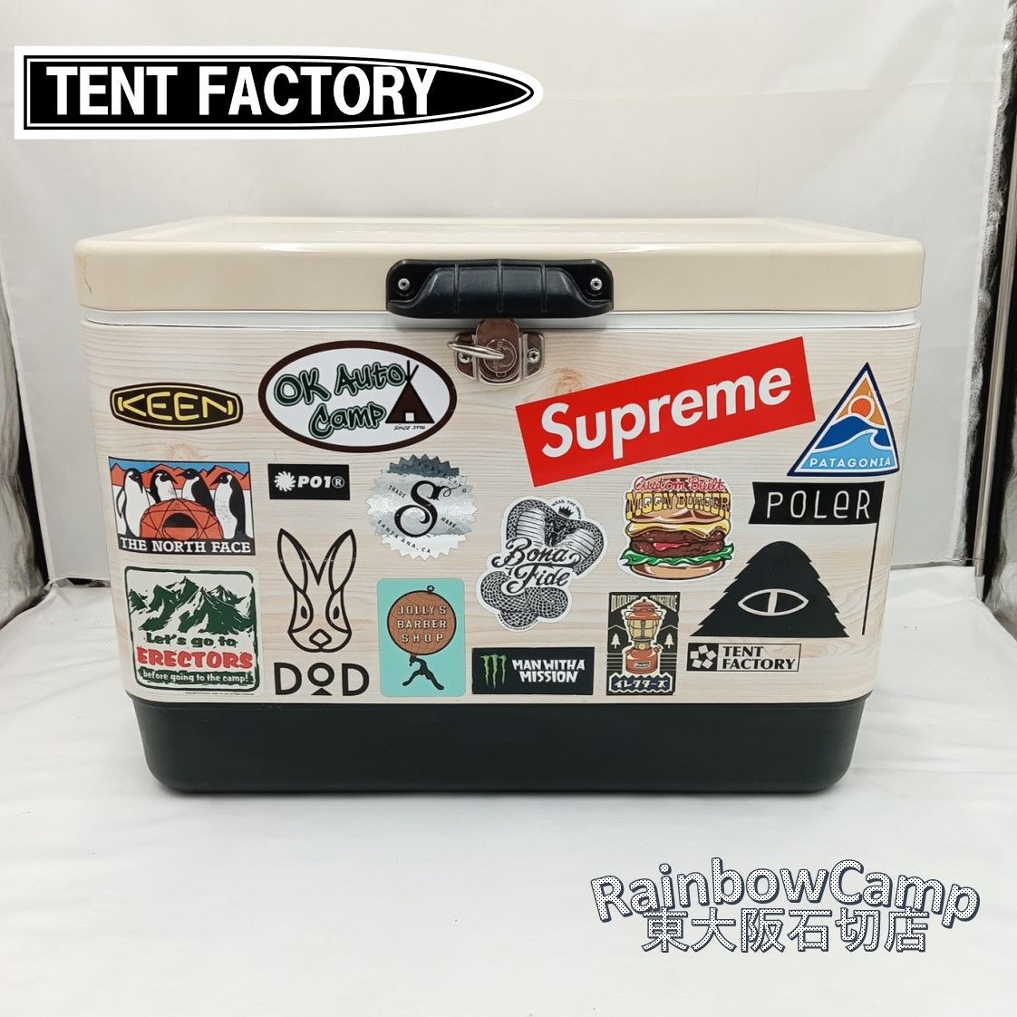 TENT FACTORY テントファクトリー スチールクーラーボックス L 51 ナチュラルウッド