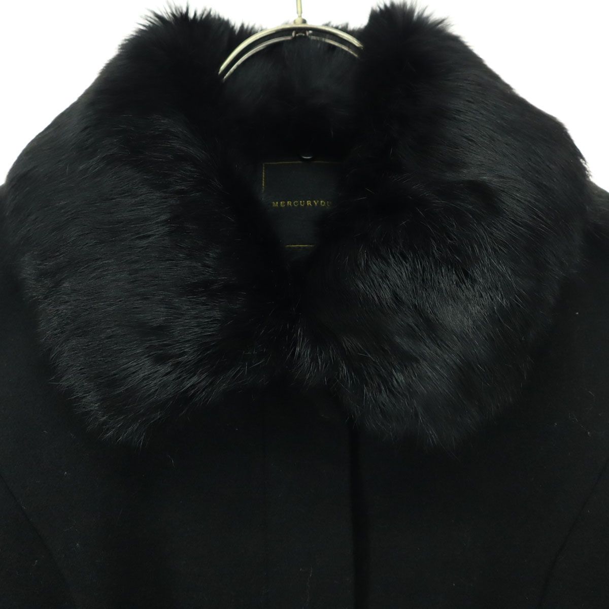 MERCURYDUO マーキュリーデュオ 長袖 ロング ファーコート F ブラック