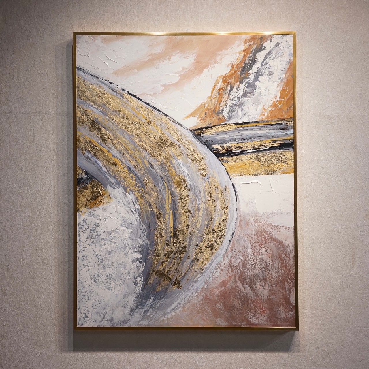 輸入品 油絵 抽象画 大型 80×60 壁掛け ハンドメイド アート 現代 美術 