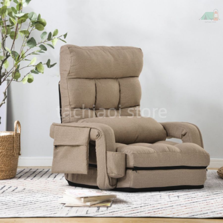 座椅子 リクライニング 14段ギア リクライニングチェアー ファブリック 