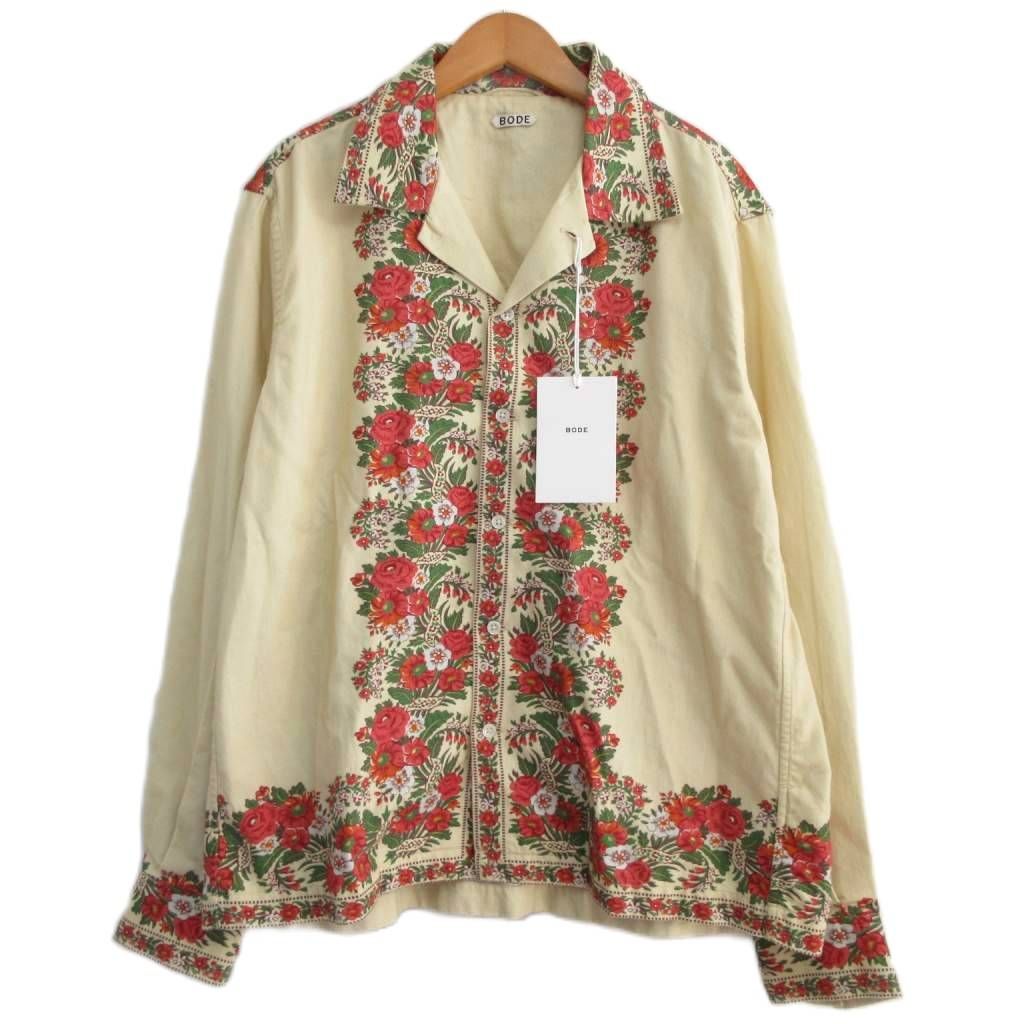 【中古】未使用品 BODE ボーディー タグ付 限定モデル 23AW Winter Bouquet フランネルシャツ 花柄 ハンドメイド M タグ付き 限定モデル BODE ボーディー 23AW Winter Bouquet Long