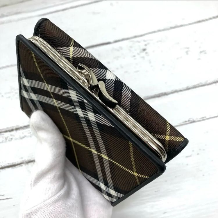 美品❣️ BURBERRY バーバリーブルレーベル がま口三つ折り財布