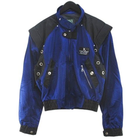 キスレーシング KISS Racing オートバイ バイクウェア メッシュ ジャケット XL 青系 ブルー ジップアップ 裏地
