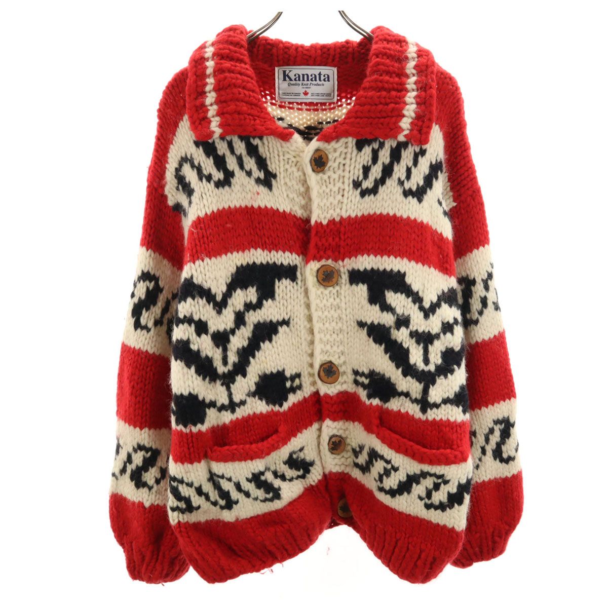 KANATA/カナタカウチンセーター　 オオカミ柄 楽天市場】カウチンセーター（カウチンジャケット）｜KANATA社（カナタ