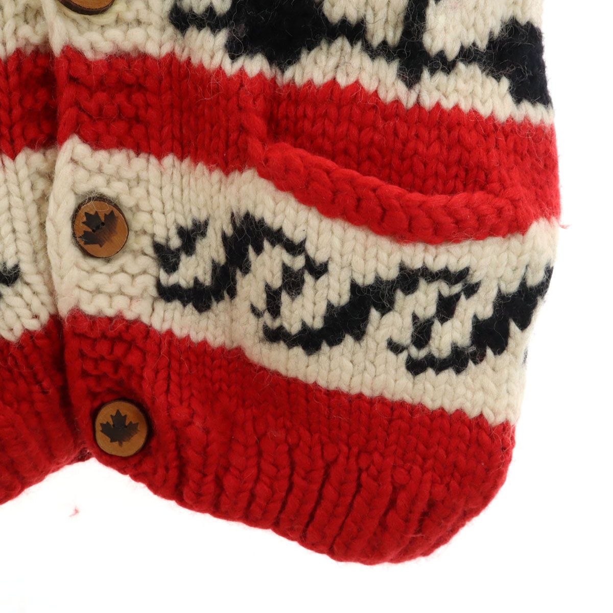 KANATA カナタ カナダ製 オオカミ ウルフ カウチンジャケット レッド