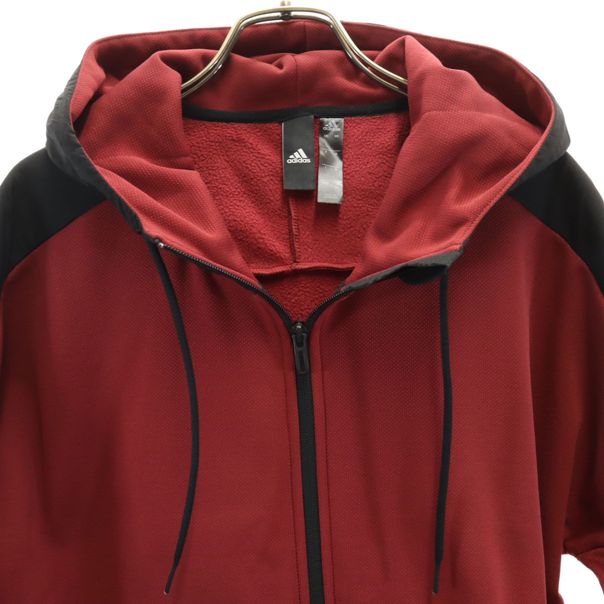adidas アディダス トレーニング 長袖 ジップパーカー XO ボルドー 裏