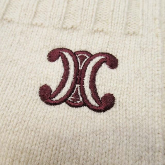 セリーヌ　アンサンブル　カーディガン　ニット　カシミヤ100　ロゴ刺しゅう 美品 セリーヌ CELINE by Phoebe Philo フィービー期 トリオンフ ロゴ