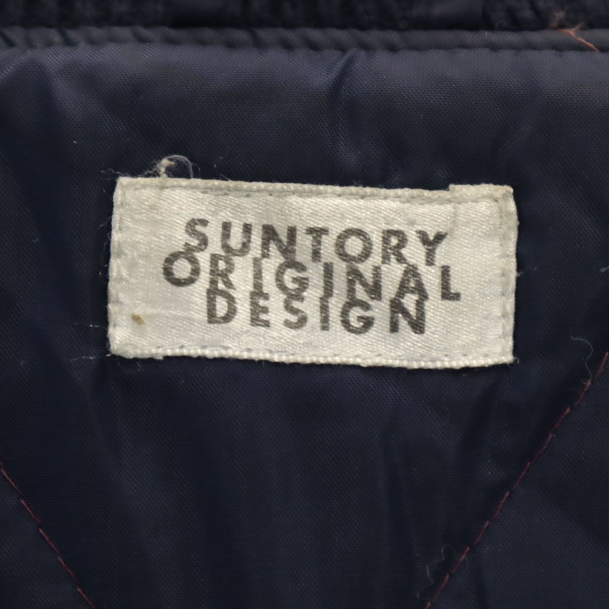 SUNTORY ORIGINAL DESIGN サントリーボス レザー切替 スタジャン ネイビー系 メンズ SUNTORY ORIGINAL DESIGN サントリーボス レザー切替 スタジャン