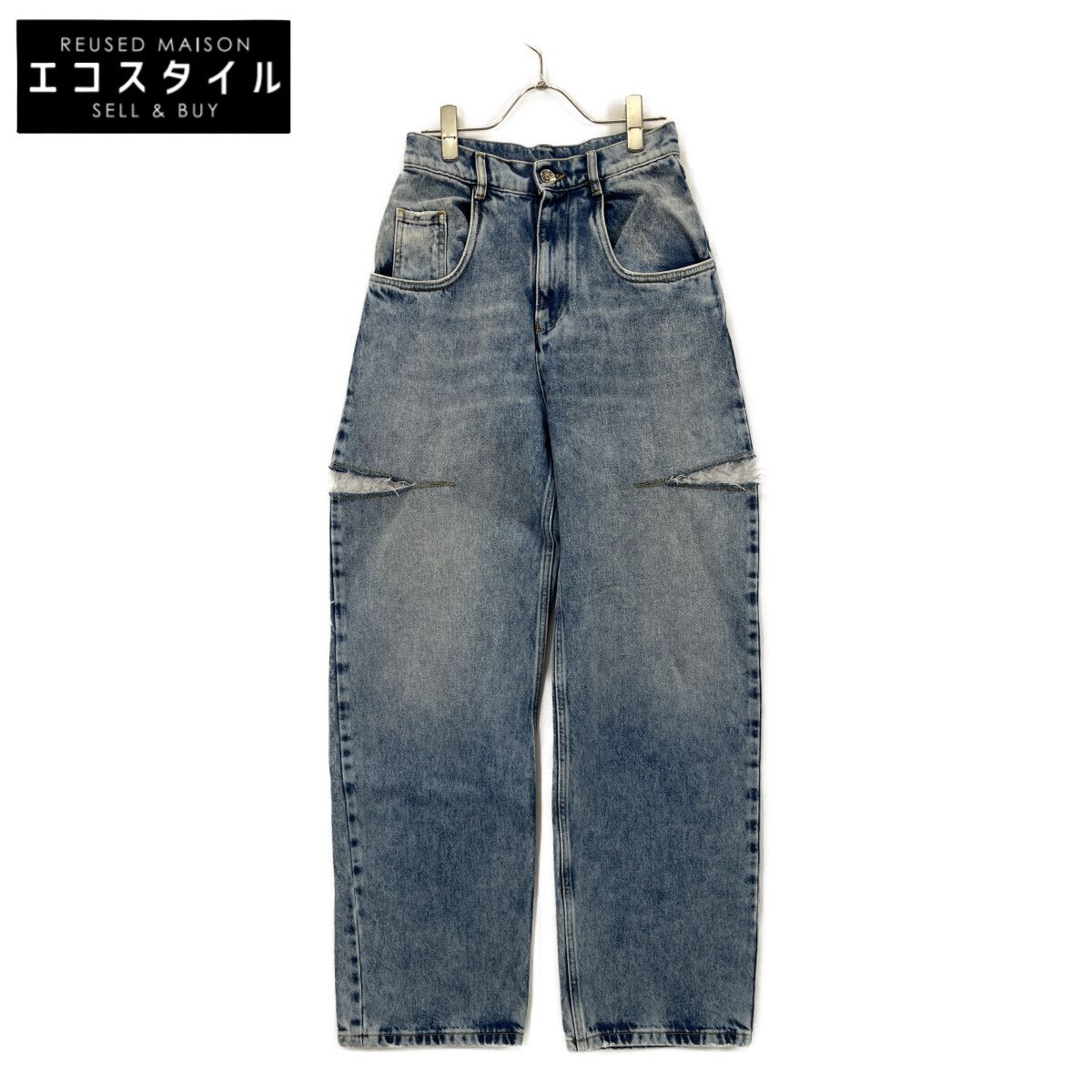 Maison Margiela メゾンマルジェラ ﾌﾞﾙｰ ｽﾗｯｼｭﾃﾞｨﾃｰﾙﾃﾞﾆﾑﾊﾟﾝﾂ 38