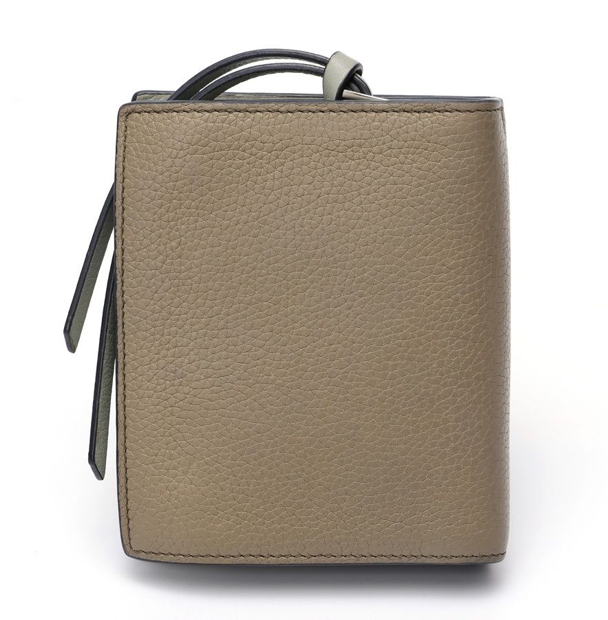 ロエベ LOEWE コンパクト ジップウォレット 二つ折り財布 ソフトグレインカーフ カーキ系 商品番号 S 159517