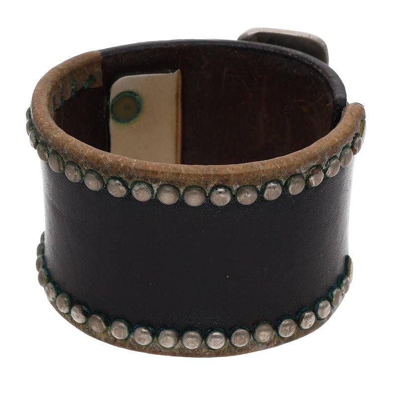 ウルフズヘッド 50mm スタッズレザーブレスレット メンズ 50mm - メルカリ