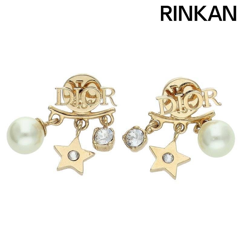 ディオール ディオレボリューション ロゴラインストーンパール装飾ピアス メンズ