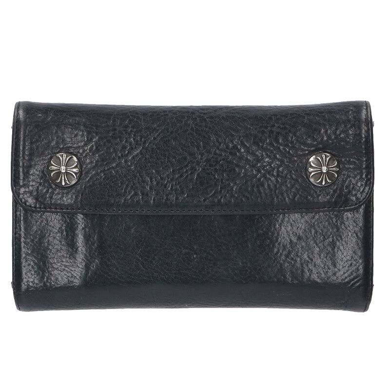 クロムハーツ WAVE CROSS BALL/ウェーブ クロスボールボタンレザー