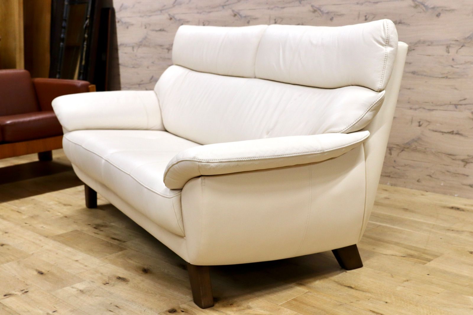  GMIK688 Chitano チターノ karimoku カリモク Z172モデル 長椅子 2 5人掛けソファ ラブソファ 本革 レザー ホワイト セミダブルソファ 2人掛け 3人掛けソファ ソファ ソファベッド