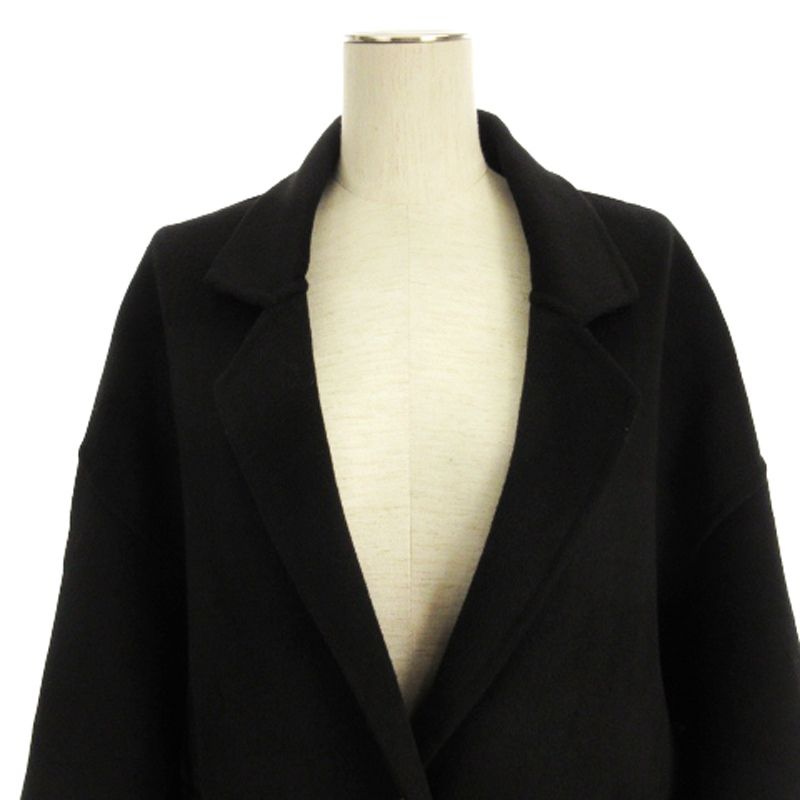 アンプーファム unpeu femme チェスターコート ロング ウール ブラック