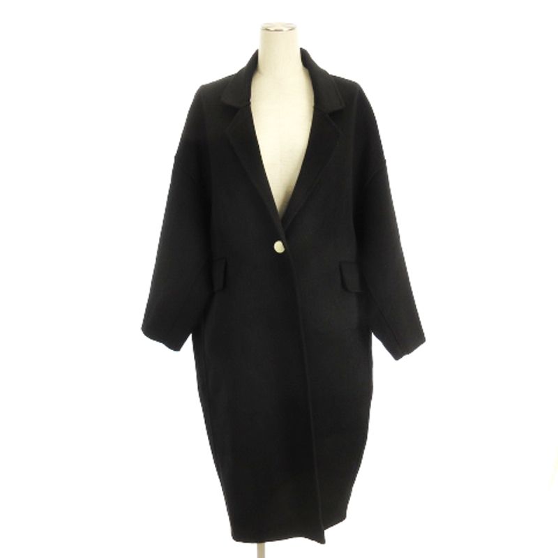 アンプーファム unpeu femme チェスターコート ウール ブラック F アンプーファム unpeu femme チェスターコート ロング ウール ブラック