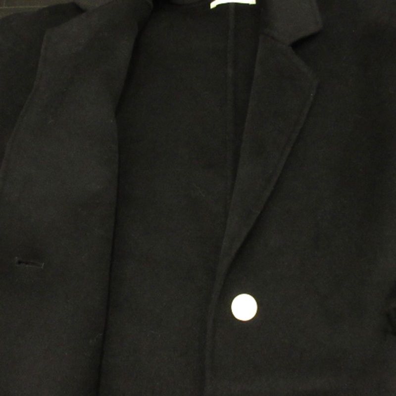 アンプーファム unpeu femme チェスターコート ロング ウール ブラック