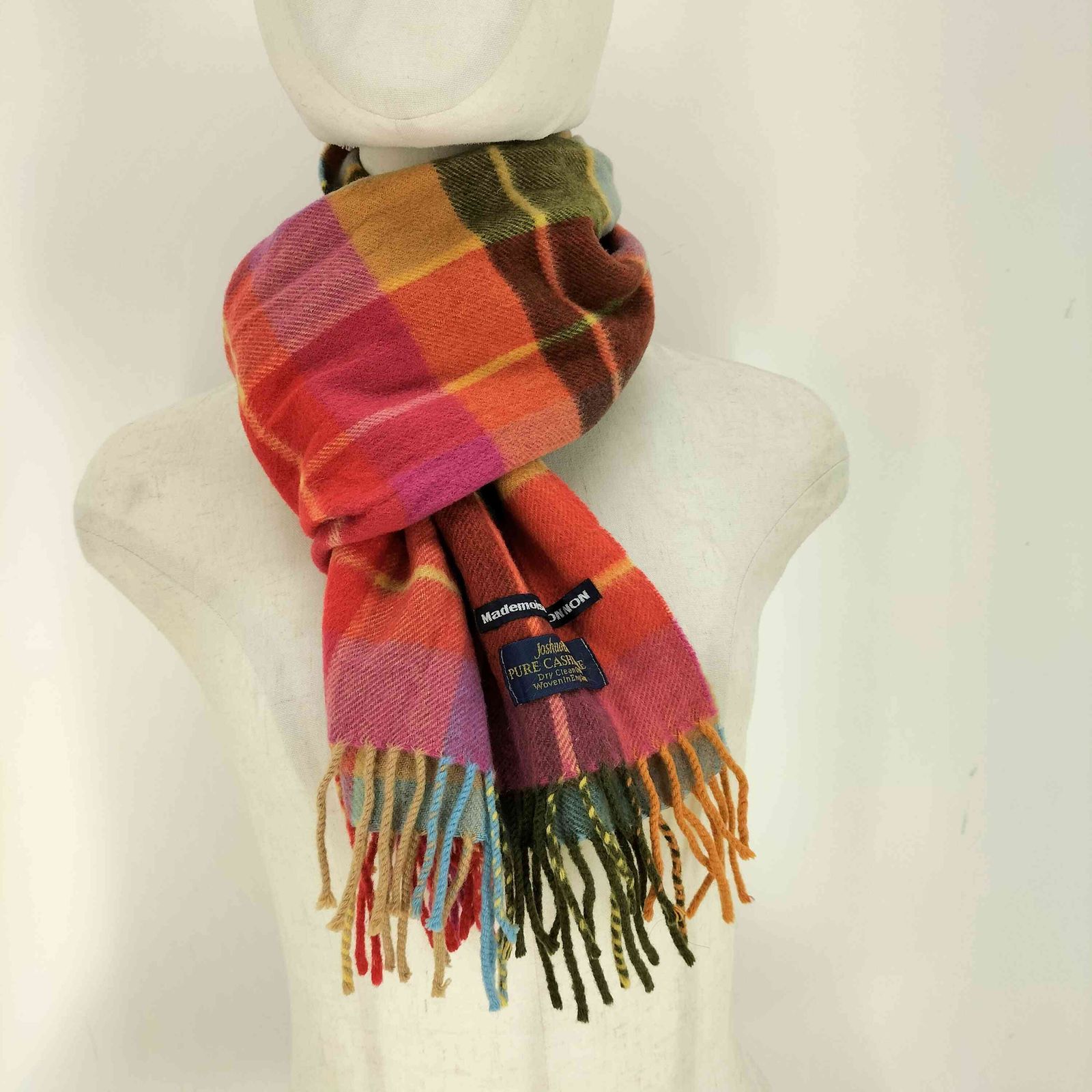 マドモアゼルノンノン mademoiselle NON NON カシミヤチェックマフラー