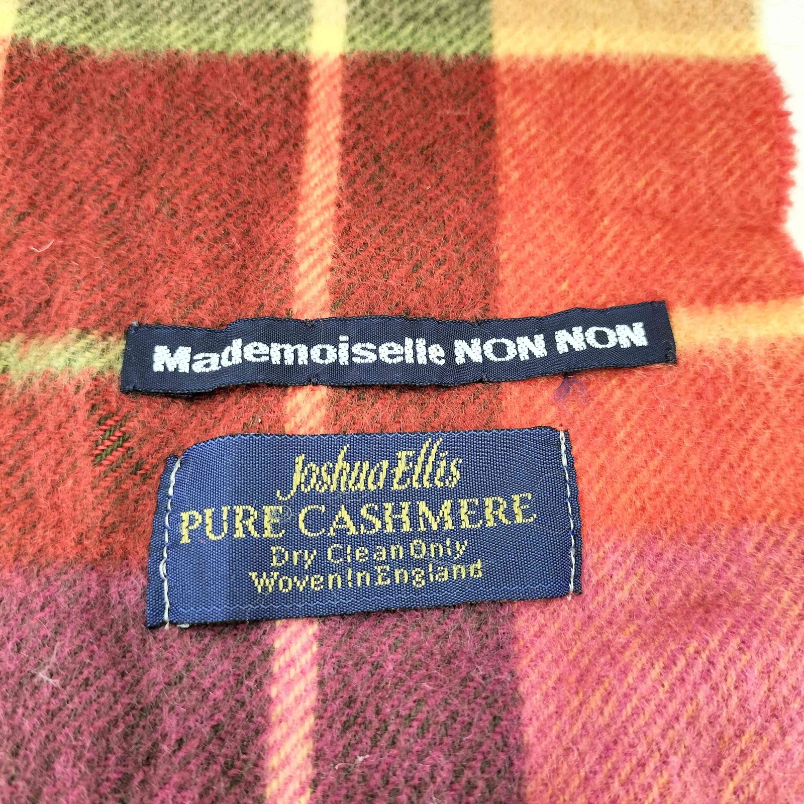 マドモアゼルノンノン mademoiselle NON NON カシミヤチェックマフラー